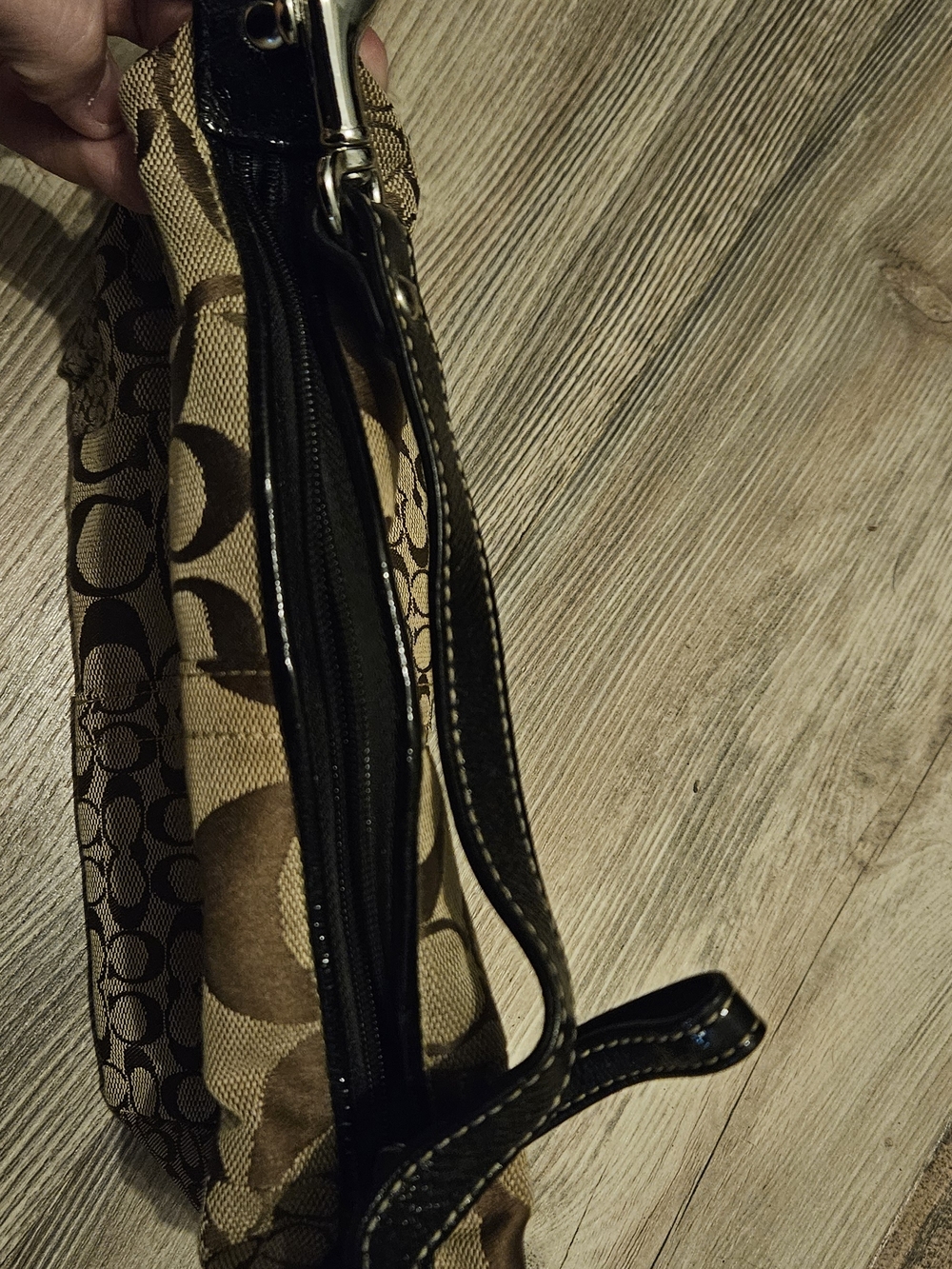 Coach Signature Jacquard Mini Shoulder Bag in Brown/Tan - Picture 6 of 6
